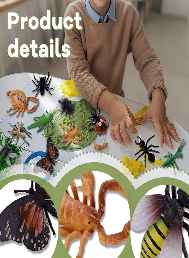 Morofme 12pcs Realistic Insect Toy Figures Fake Large Bug Lady Bug Dragonfly Butterfly Cake Topper Vivid Spider Mosquito Toys Praying Mantis Toy for Kids Birthday Party Favors Educational Projects - Image 5